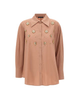 ELENA MIRO' Camicia in cotone con ricamo gioiello Pink Donna 
