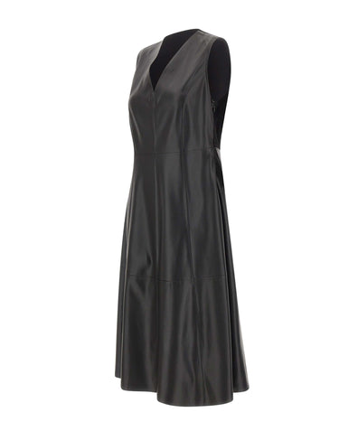 ELENA MIRO' Abito in ecopelle smanicato BLACK Donna 