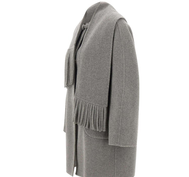 ELENA MIRO' Giacca in misto lana con sciarpa GREY Donna 
