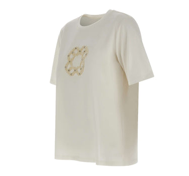 ELENA MIRO' T-shirt con logo gioiello WHITE Donna 
