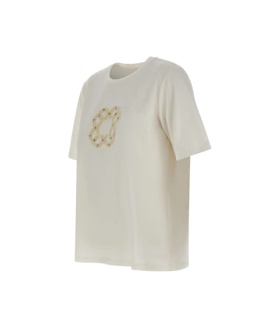 ELENA MIRO' T-shirt con logo gioiello WHITE Donna 