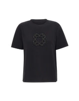 ELENA MIRO' T-shirt con logo gioiello BLACK Donna 
