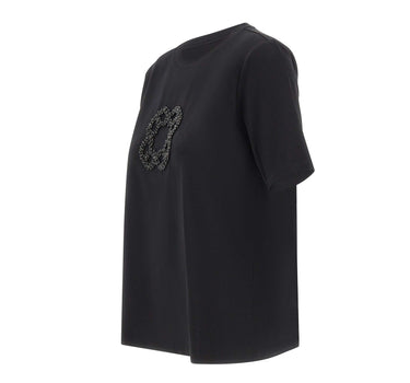ELENA MIRO' T-shirt con logo gioiello BLACK Donna 