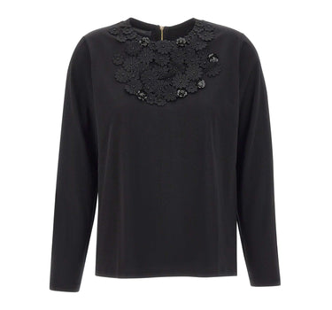 ELENA MIRO' T-Shirt in cotone con paillettes BLACK Donna 