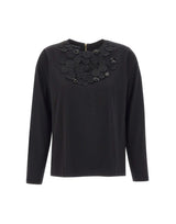 ELENA MIRO' T-Shirt in cotone con paillettes BLACK Donna 