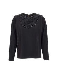 ELENA MIRO' T-Shirt in cotone con paillettes BLACK Donna 