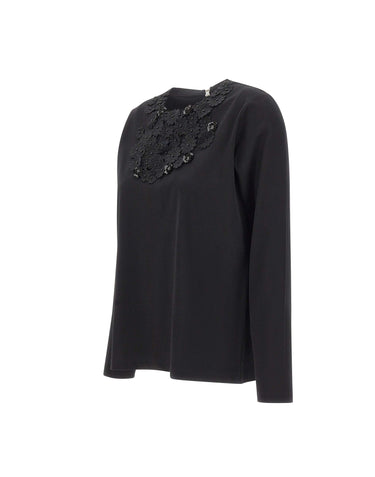 ELENA MIRO' T-Shirt in cotone con paillettes BLACK Donna 