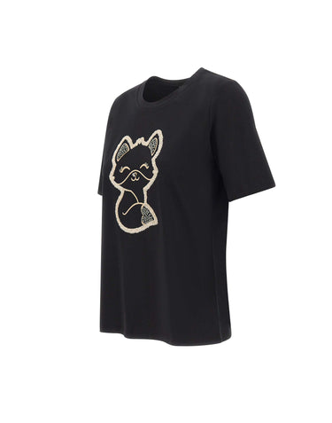 ELENA MIRO' T-Shirt con strass BLACK Donna 