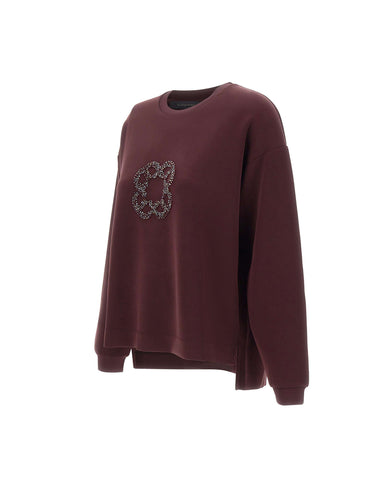 ELENA MIRO' Felpa con logo di strass RED Donna 