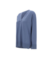 ELENA MIRO' Maglia con scollo a V Light Blue Donna 