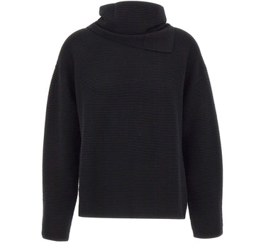 ELENA MIRO' Maglia con scaldacollo BLACK Donna 