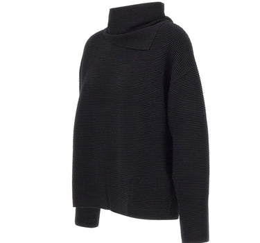 ELENA MIRO' Maglia con scaldacollo BLACK Donna 