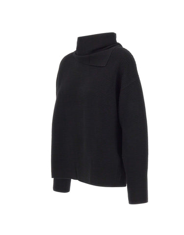 ELENA MIRO' Maglia con scaldacollo BLACK Donna 