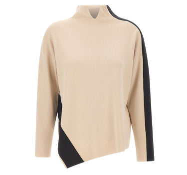 ELENA MIRO' Maglia asimmetrica in misto viscosa BEIGE Donna 