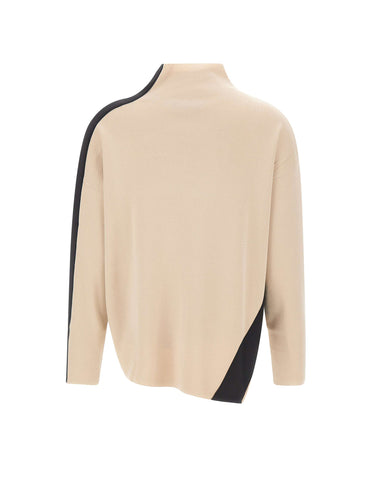 ELENA MIRO' Maglia asimmetrica in misto viscosa BEIGE Donna 