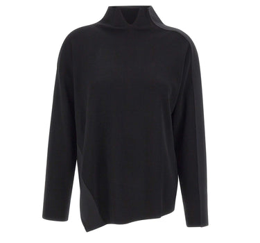 ELENA MIRO' Maglia asimmetrica in misto viscosa BLACK Donna 