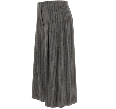 ELENA MIRO' Pantaloni cropped a righe GREY Donna 