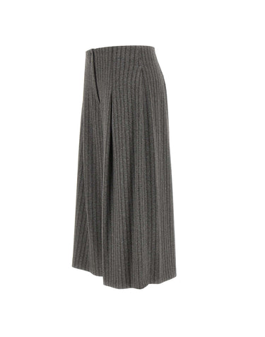ELENA MIRO' Pantaloni cropped a righe GREY Donna 