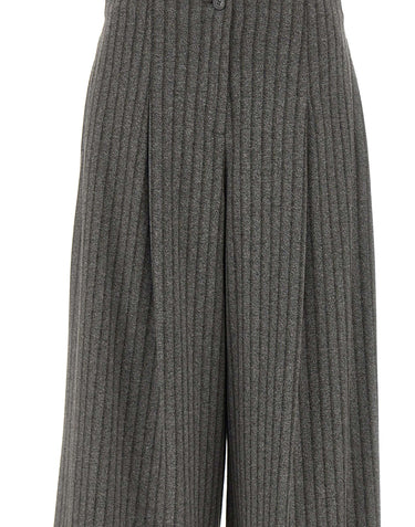 ELENA MIRO' Pantaloni cropped a righe GREY Donna 