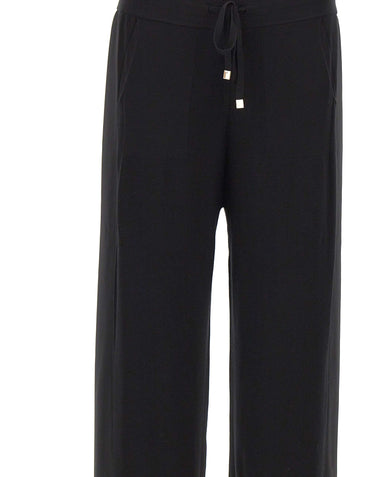 ELENA MIRO' Pantaloni a maglia di misto viscosa BLACK Donna 