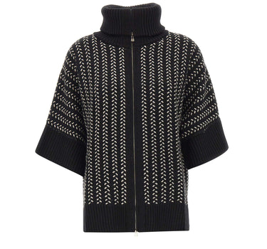 ELENA MIRO' Maglia in lana con zip BLACK Donna 