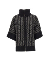 ELENA MIRO' Maglia in lana con zip BLACK Donna 