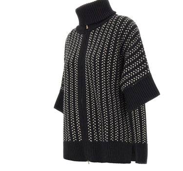 ELENA MIRO' Maglia in lana con zip BLACK Donna 