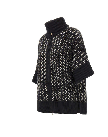 ELENA MIRO' Maglia in lana con zip BLACK Donna 