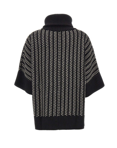 ELENA MIRO' Maglia in lana con zip BLACK Donna 