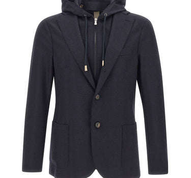 ELEVENTY Giacca con pettorina in misto lana BLUE Uomo 