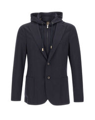 ELEVENTY Giacca con pettorina in misto lana BLUE Uomo 