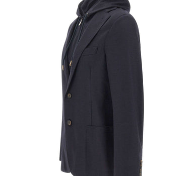 ELEVENTY Giacca con pettorina in misto lana BLUE Uomo 