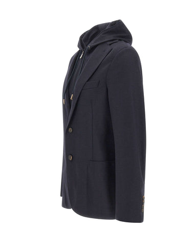 ELEVENTY Giacca con pettorina in misto lana BLUE Uomo 