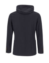 ELEVENTY Giacca con pettorina in misto lana BLUE Uomo 