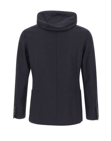 ELEVENTY Giacca con pettorina in misto lana BLUE Uomo 