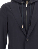 ELEVENTY Giacca con pettorina in misto lana BLUE Uomo 