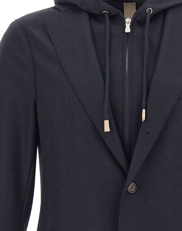 ELEVENTY Giacca con pettorina in misto lana BLUE Uomo 