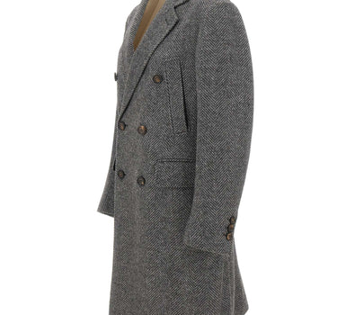ELEVENTY Cappotto doppiopetto in lana e alpaca GREY Uomo 