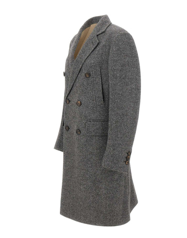 ELEVENTY Cappotto doppiopetto in lana e alpaca GREY Uomo 