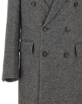 ELEVENTY Cappotto doppiopetto in lana e alpaca GREY Uomo 