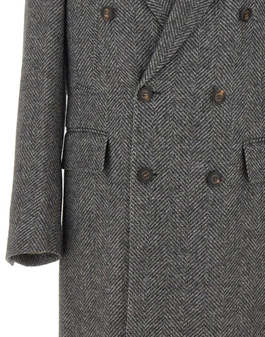 ELEVENTY Cappotto doppiopetto in lana e alpaca GREY Uomo 
