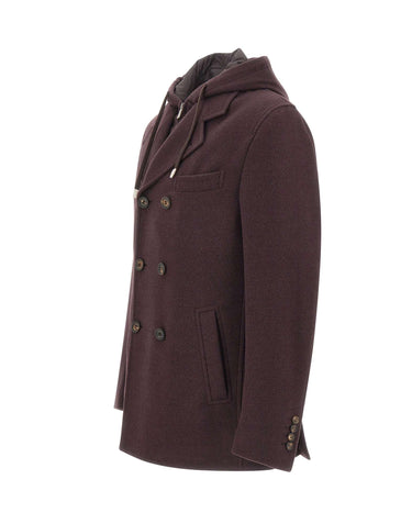 ELEVENTY Giacca in lana con cappuccio RED Uomo 