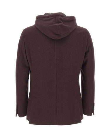 ELEVENTY Giacca in lana con cappuccio RED Uomo 