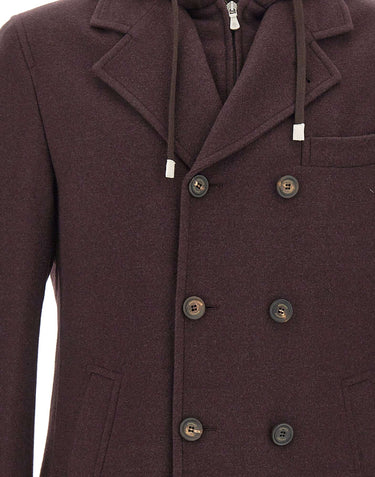 ELEVENTY Giacca in lana con cappuccio RED Uomo 