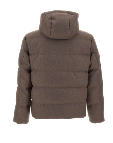 ELEVENTY Piumino in cashmere BROWN Uomo 