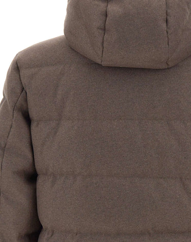 ELEVENTY Piumino in cashmere BROWN Uomo 