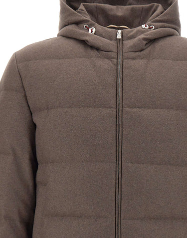ELEVENTY Piumino in cashmere BROWN Uomo 