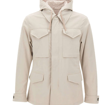 ELEVENTY Giacca con pettorina in cotone tencel WHITE Uomo 