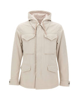 ELEVENTY Giacca con pettorina in cotone tencel WHITE Uomo 