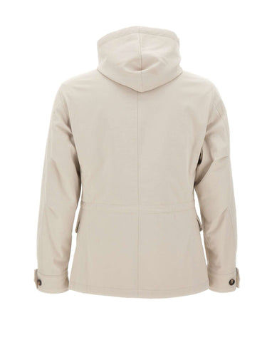 ELEVENTY Giacca con pettorina in cotone tencel WHITE Uomo 